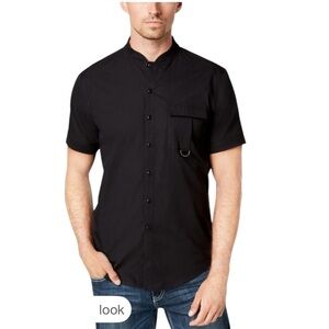 INC International Concepts Men's Black Casual Button Down Shirt Size M